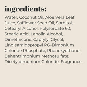 Coconut and aloe visual next to Mountain Ocean tube emphasizing natural hydration