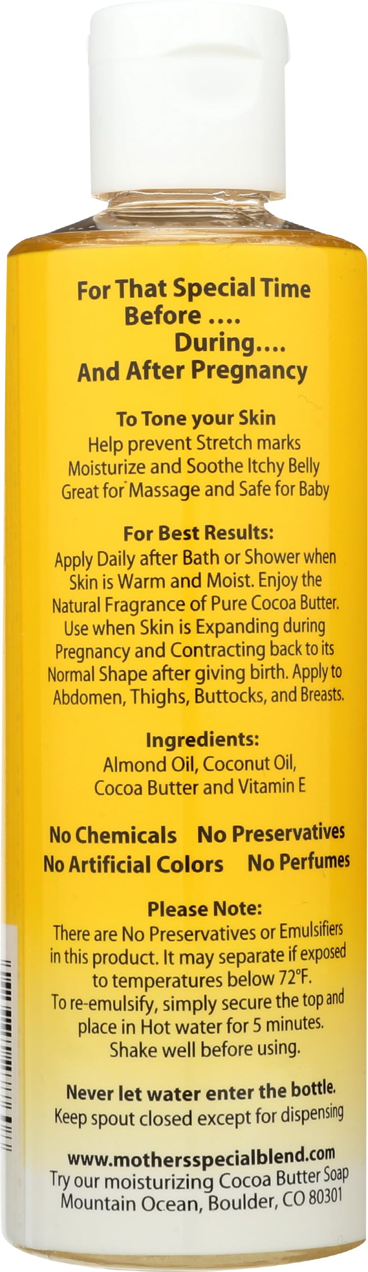 Mountain Ocean label close-up highlighting ingredients and product claims