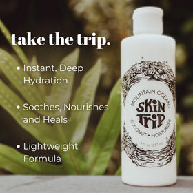 Mountain Ocean lotion texture in palm showing lightweight, fast-absorbing feel