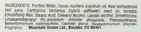 Mountain Ocean texture swipe of lotion showing creamy consistency and absorption