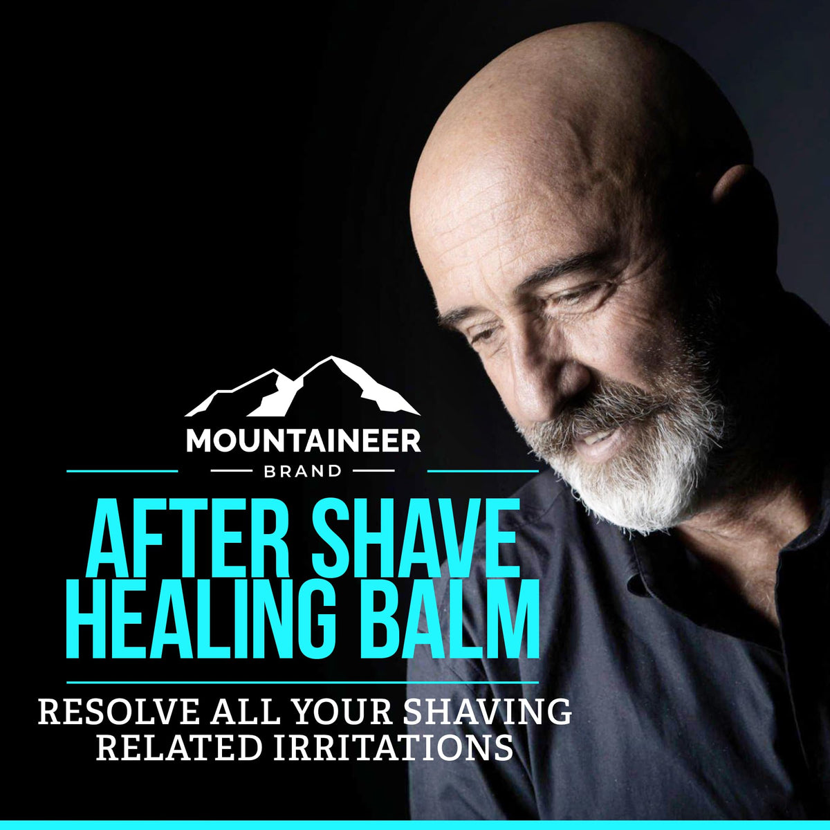 Mountaineer Brand applying balm to bald scalp for immediate hydration