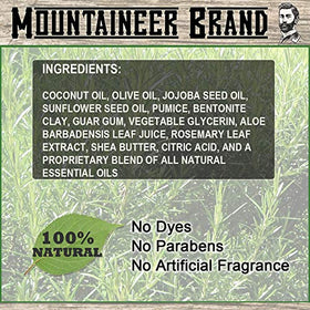 Mountaineer Brand label ingredients list highlighting natural components and clarity benefit