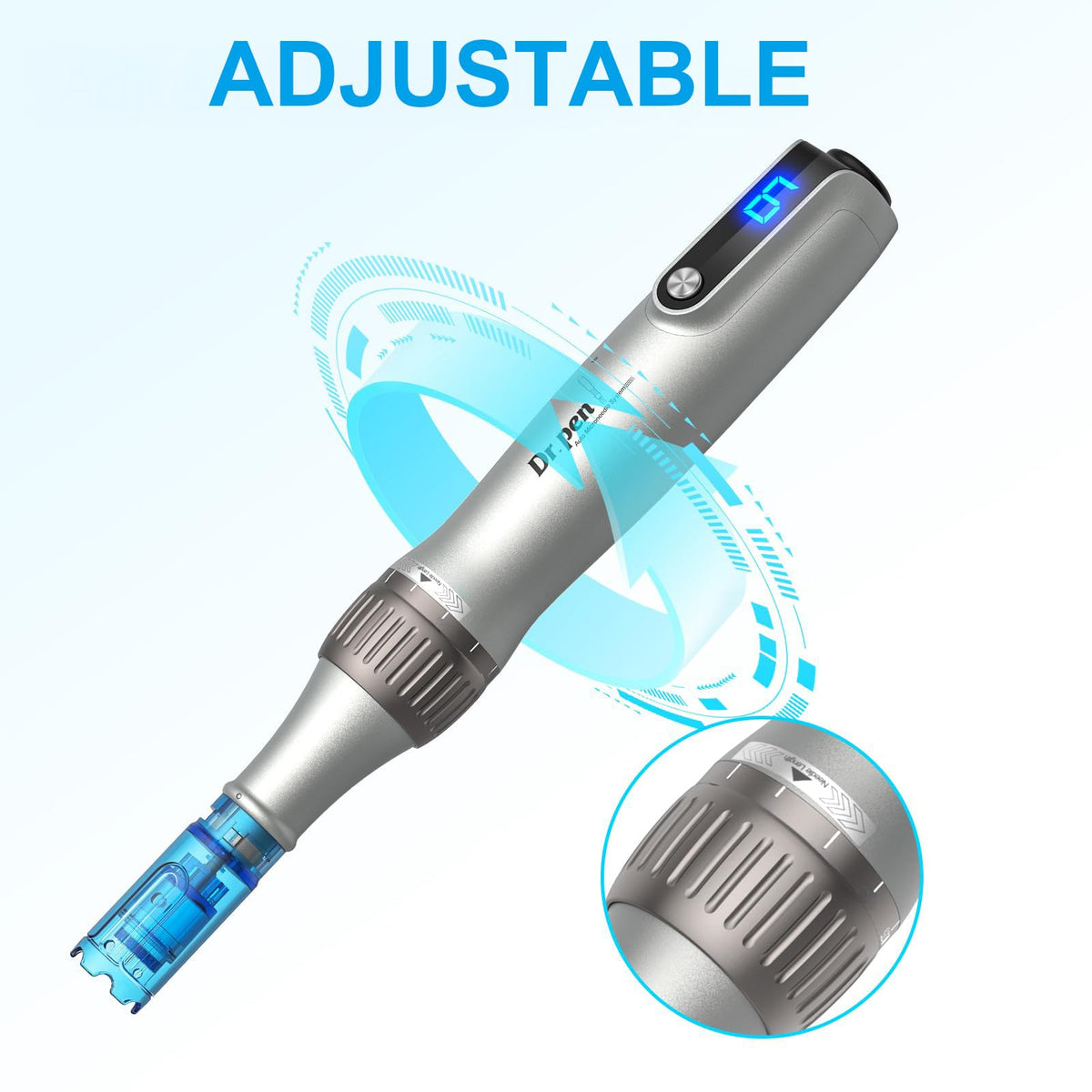 MPK Dr pen M8S lifestyle bathroom routine image showing device use as part of daily skincare