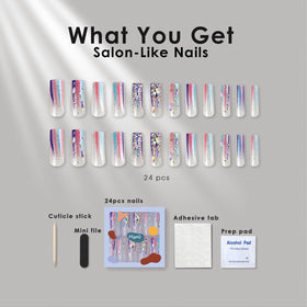 MqpQ nail in hand scale comparison demonstrating length and full-cover fit benefit