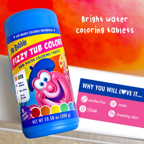 Mr. Bubble child watching tablet fizz in tub demonstrating engaging sensory fun