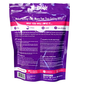 Mr. Bubble bath potion close-up showing liquid swirl that creates colorful sensory effects