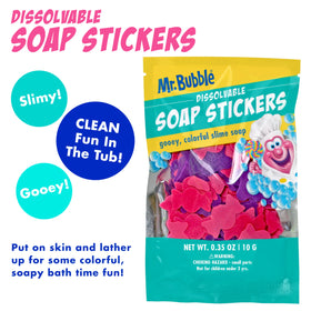 Mr. Bubble bubble bath bottle label clear view assuring gentle formula and foaming benefit