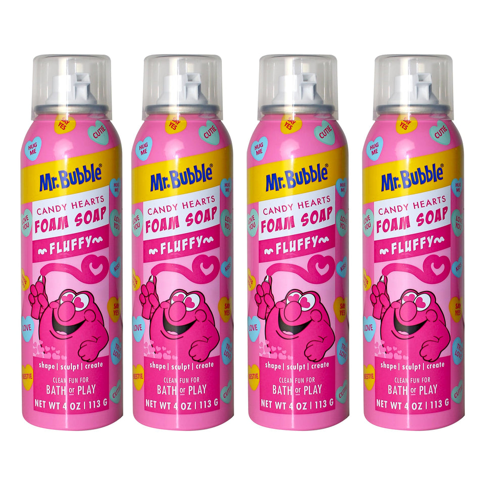 Mr. Bubble front packaging showing limited edition strawberry candy scent and benefit of fun play