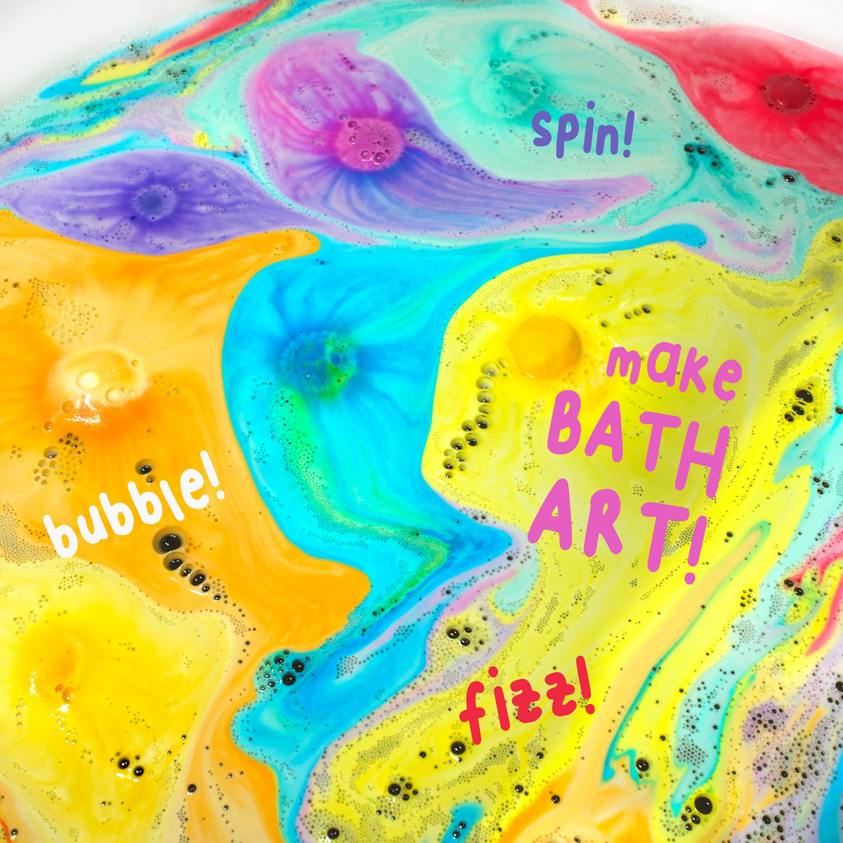 Mr. Bubble Jupiter fizzing in tub releasing color and scent for lively play