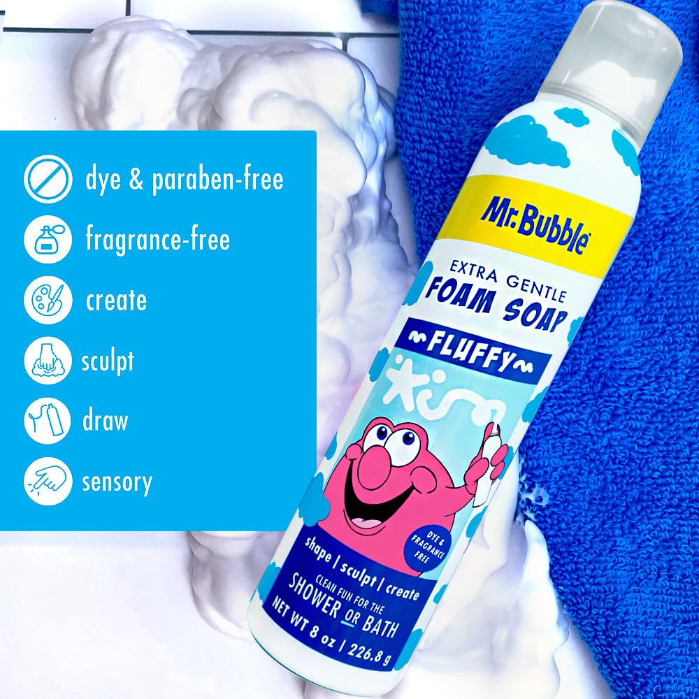 Mr. Bubble product label close-up showing fragrance-free formula details