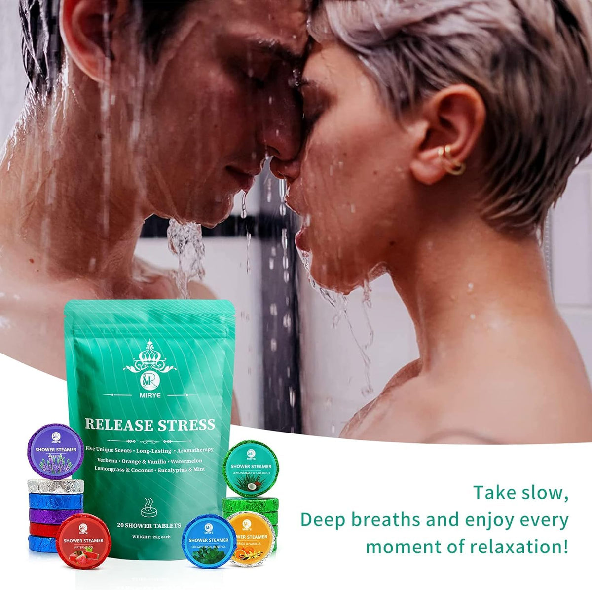 MR MIRYE steamer in a styled bathroom setting demonstrating spa-like at-home relaxation