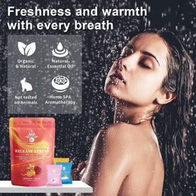 MR MIRYE tablet dissolving in shower creating aroma-filled steam