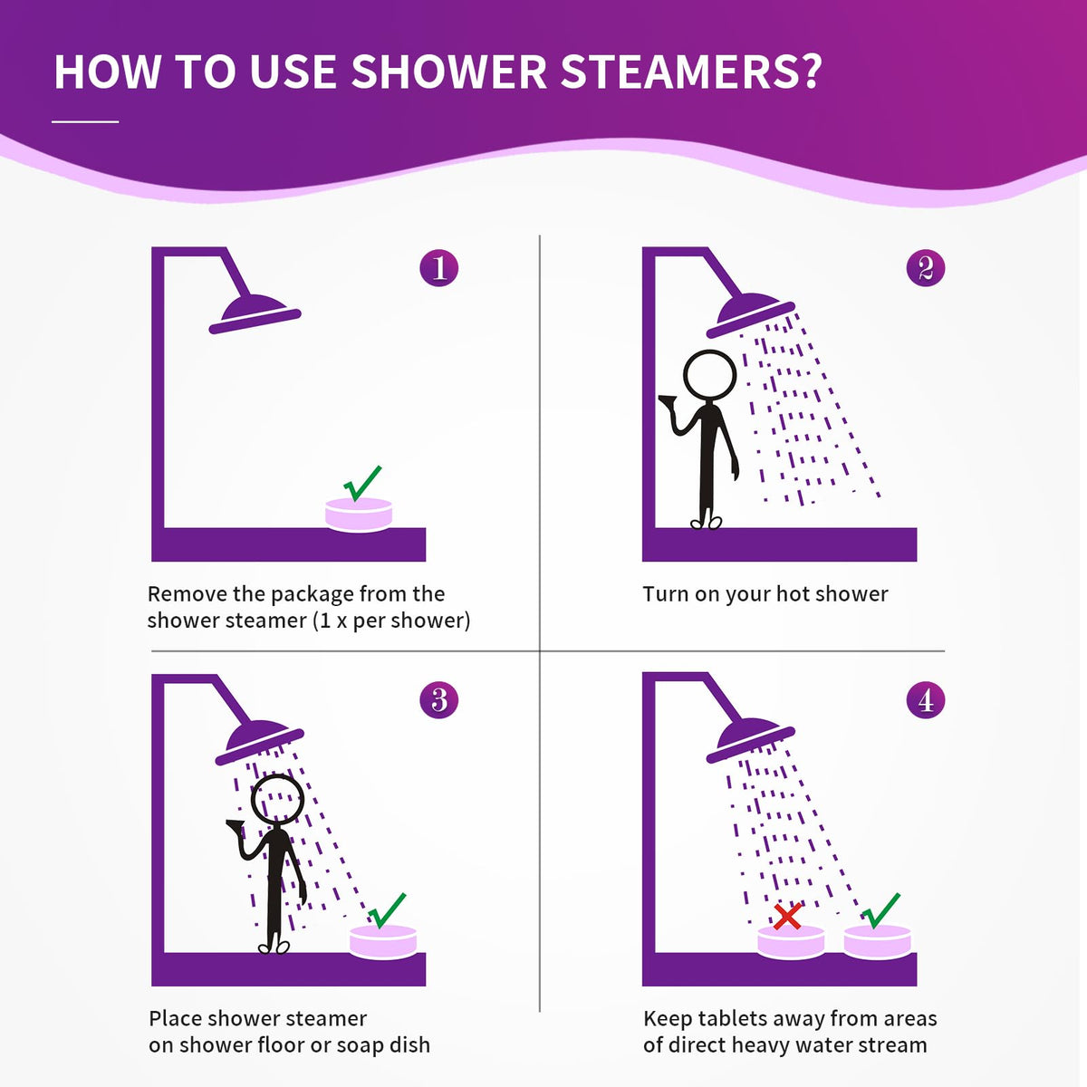 MR MIRYE tablets dissolving in shower demonstrating aromatherapy in use