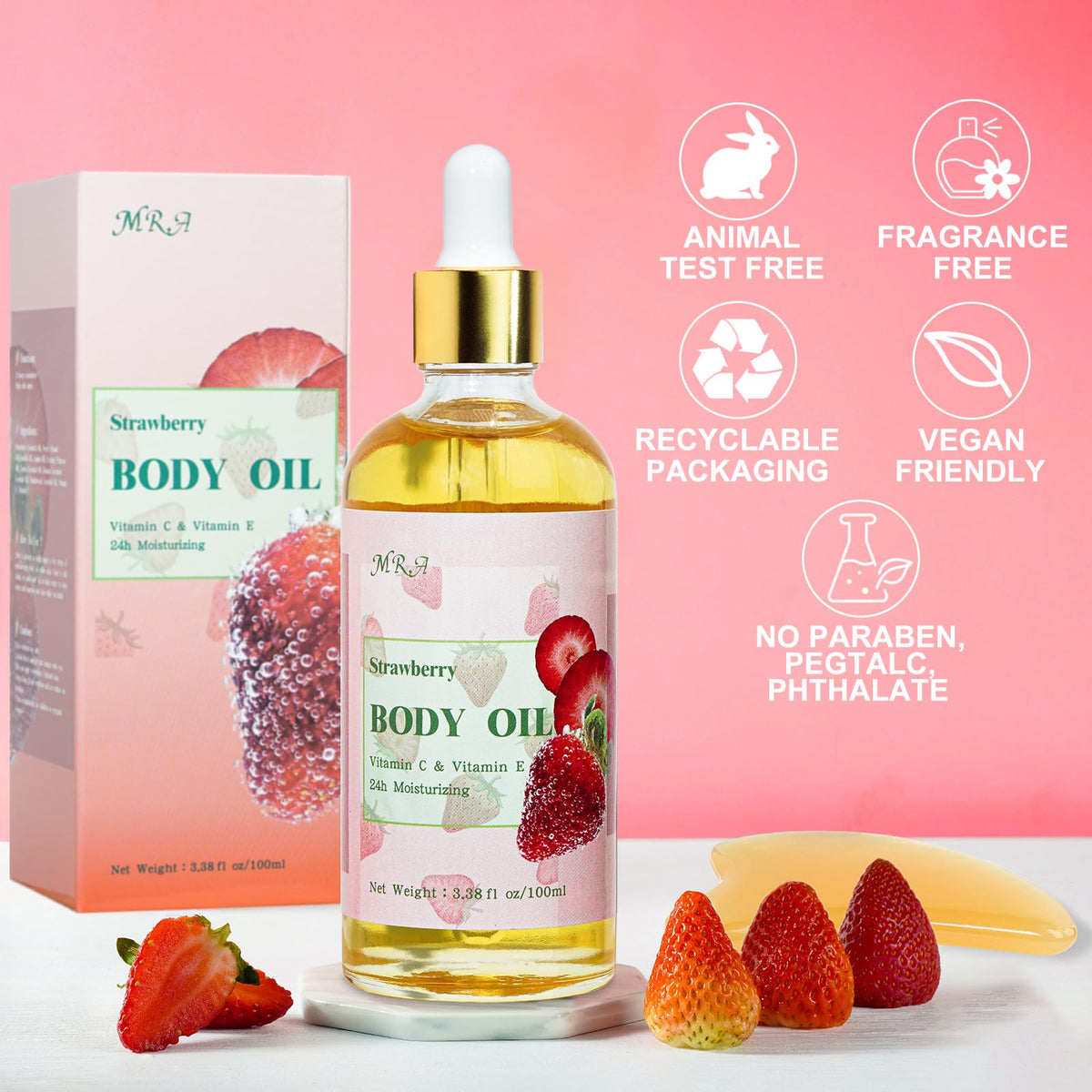 MR.A oil applied after shower showing smooth skin hydration benefit