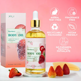 MR.A oil applied after shower showing smooth skin hydration benefit