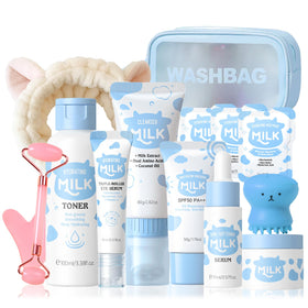 MrCuvaryas front packaging showing full milk skincare gift set and presentation benefit