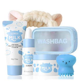 MrCuvaryas front packaging showing full milk skincare set and benefits