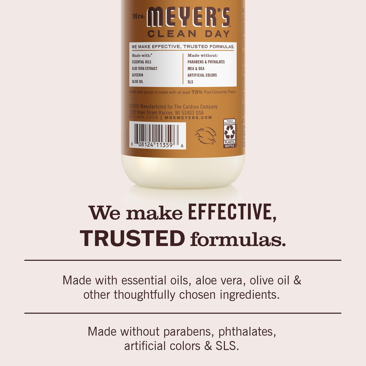 Mrs. MEYER'S three-bottle pack grouped for refill convenience benefit