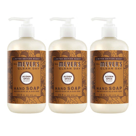 Mrs. MEYER'S front bottle showing Acorn Spice label and benefits
