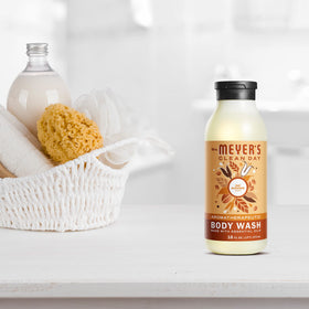 Mrs. MEYER'S bottle in bathroom lifestyle scene promoting refreshing shower routine