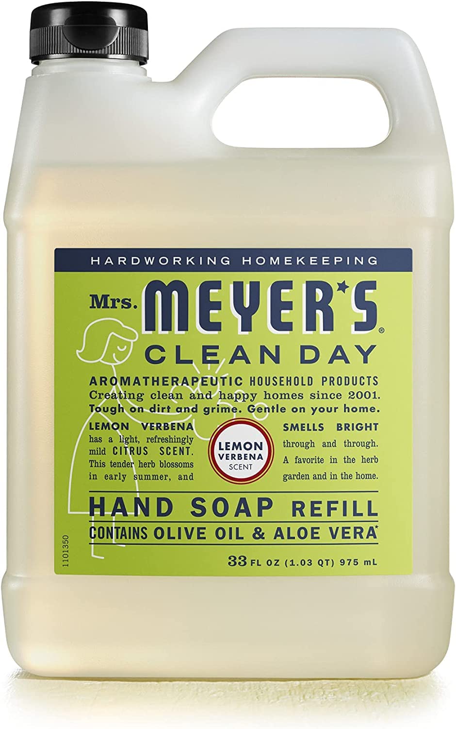 Mrs. MEYER'S bottle styled on bathroom counter conveying pleasant home scent