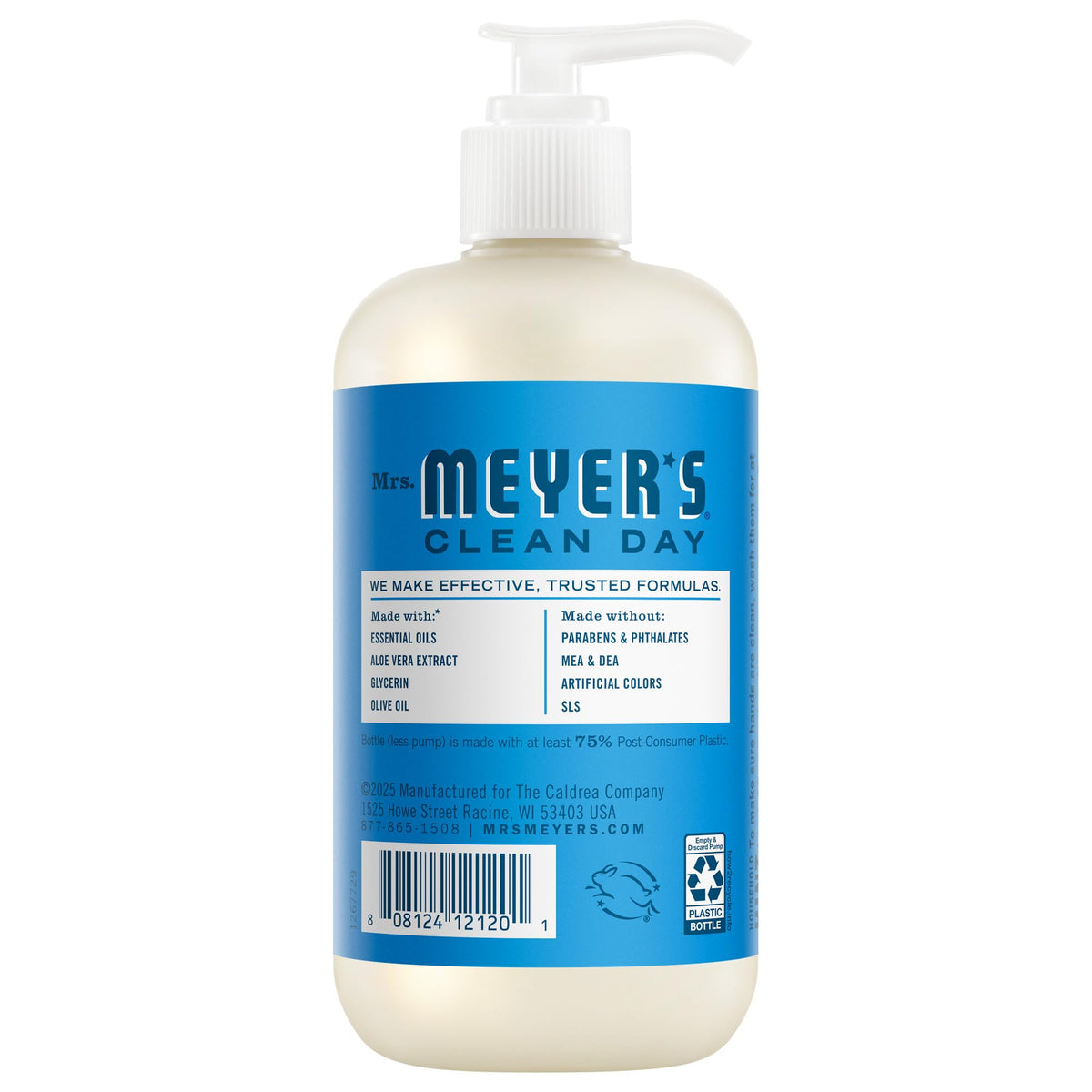 Mrs. MEYER'S Blueberry bottle held in hand conveying uplifting scent benefit