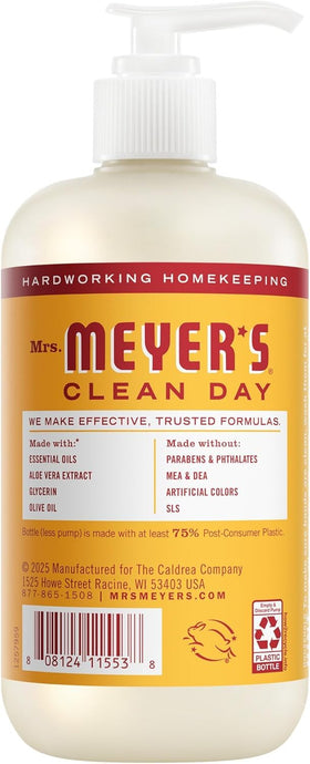 Mrs. MEYER'S pump bottle close-up highlighting easy dispensing and controlled use
