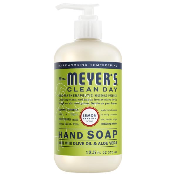 Mrs. MEYER'S bottle in hand showing 12.5 fl oz size and scale