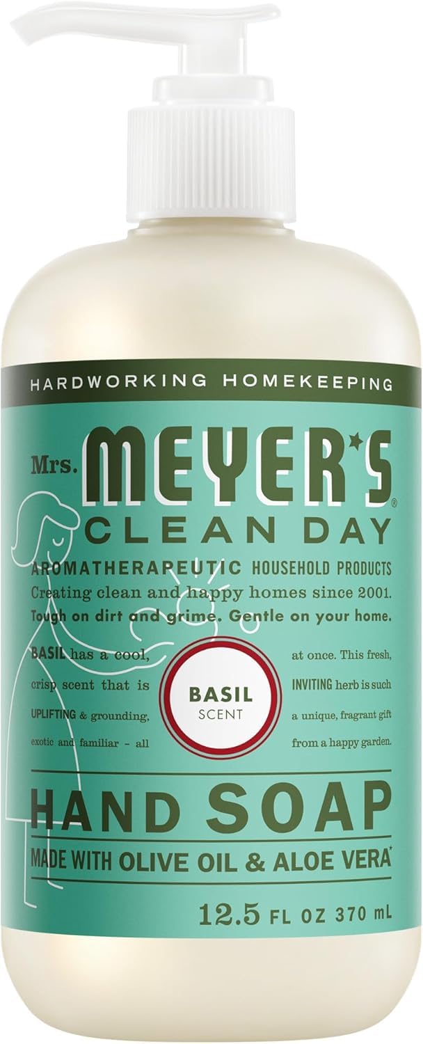 Mrs. MEYER'S bottles staged on kitchen counter adding fresh scented ambiance