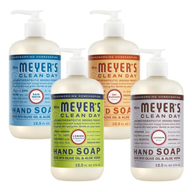 Mrs. MEYER'S bundle front packaging shown on counter for seasonal gifting benefit