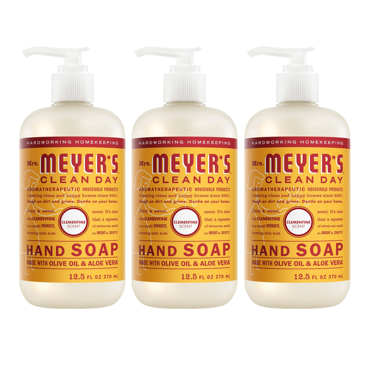 Mrs. Meyer's bottle front packaging showing clementine scent and benefits