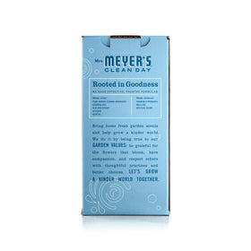 Mrs. MEYER'S concentrate bottle close-up showing compact refill that saves plastic