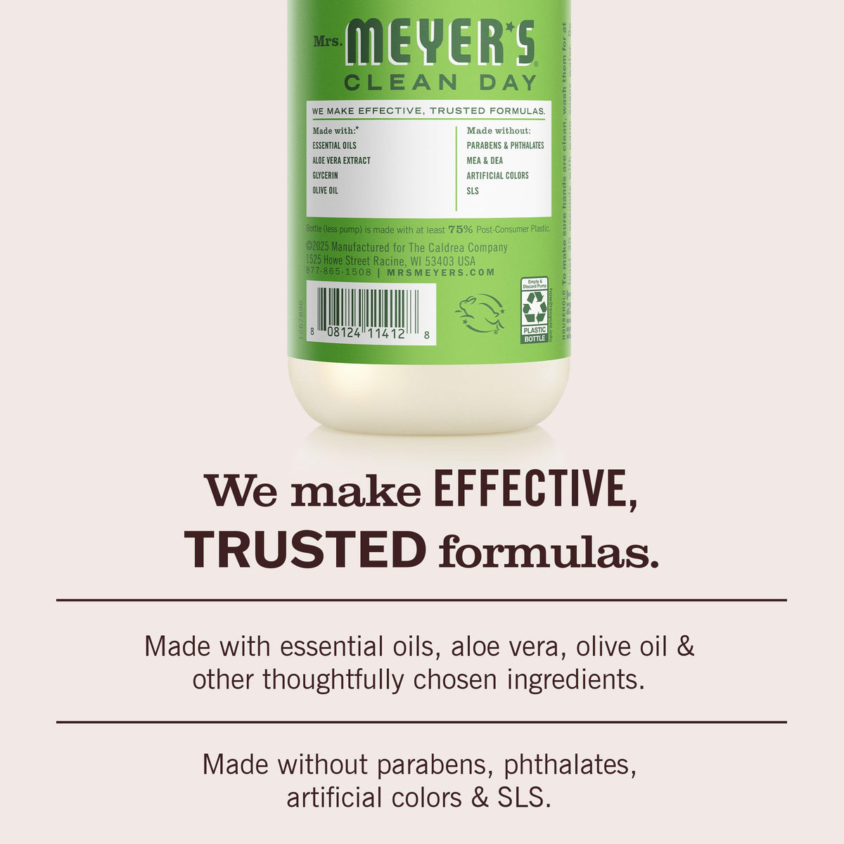 Mrs. MEYER'S soap foam texture illustrating gentle lather that softens skin