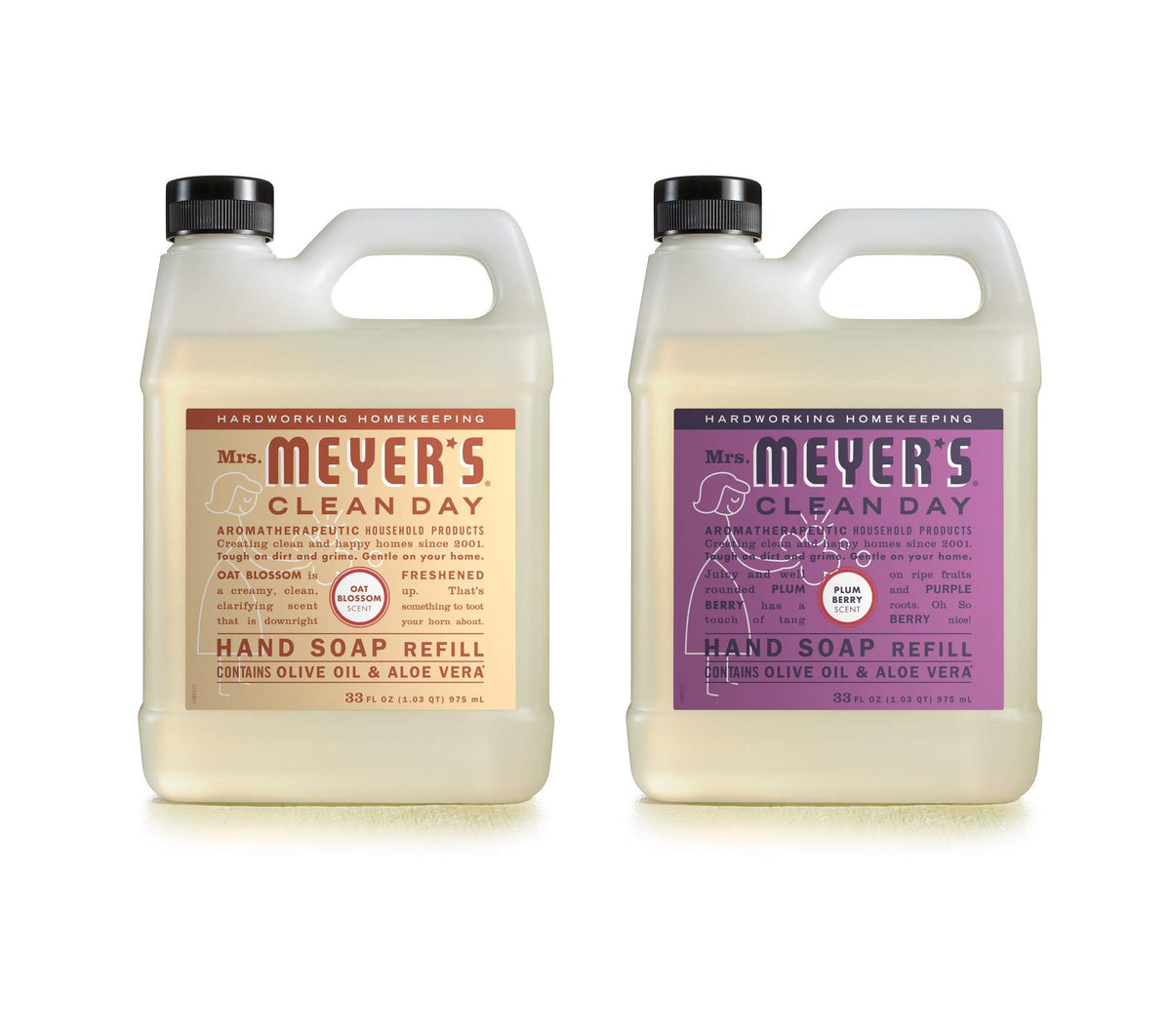 Mrs. MEYER'S front packaging showing both refill scents and eco benefit