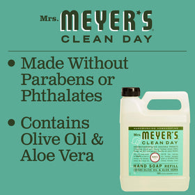 Mrs. MEYER'S foaming soap on hands in use showing gentle clean and softening benefit