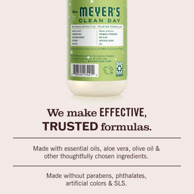 Mrs. Meyer's Iowa Pine label detail highlighting ingredients and benefits