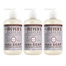 Mrs. MEYER'S front bottle showing lavender label and clear pump for easy dispensing