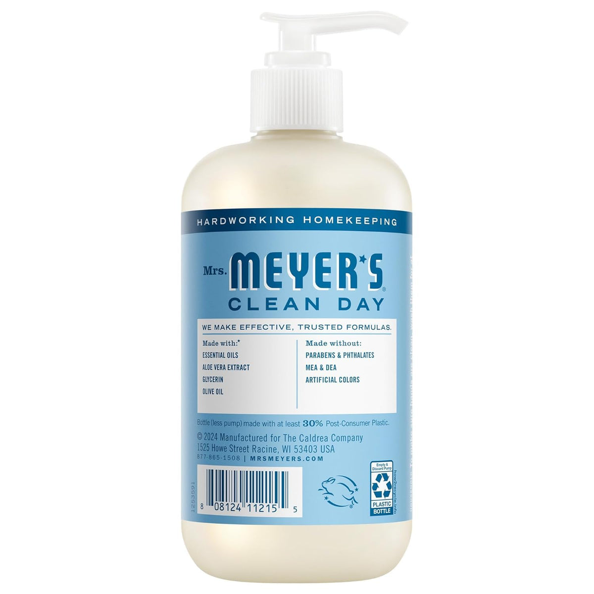 Mrs. MEYER'S Lavender + Lemon Verbena label close-up highlighting scent clarity benefit