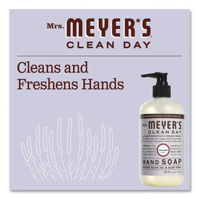 Mrs. MEYER'S bottle in bathroom lifestyle scene showing calming lavender scent ambiance