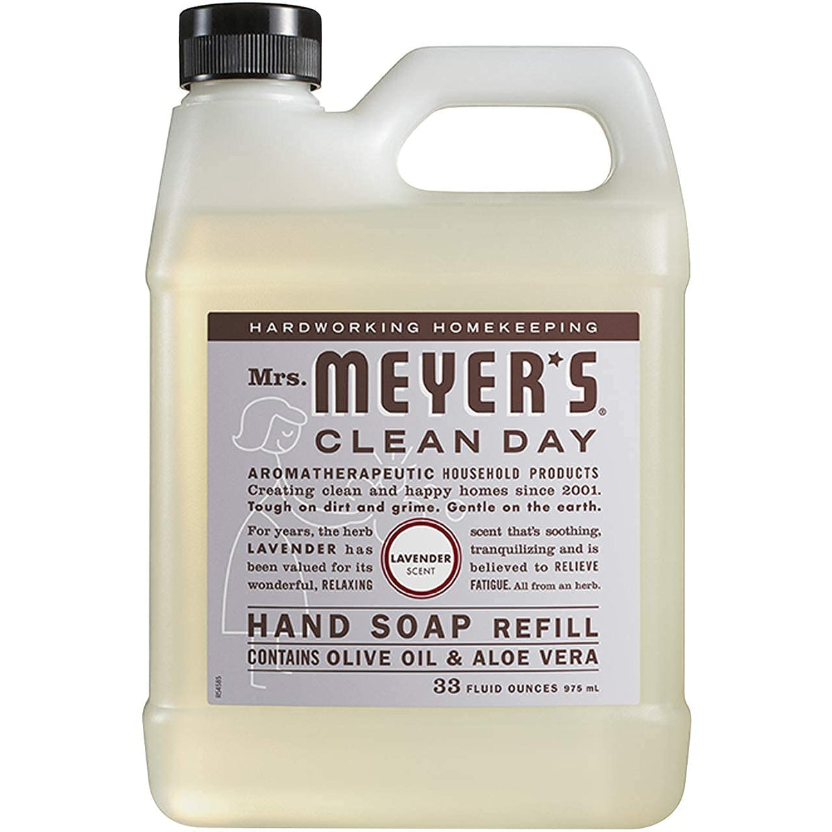 Mrs. MEYER'S lavender pour close-up demonstrating easy-refill and mess-free transfer benefit