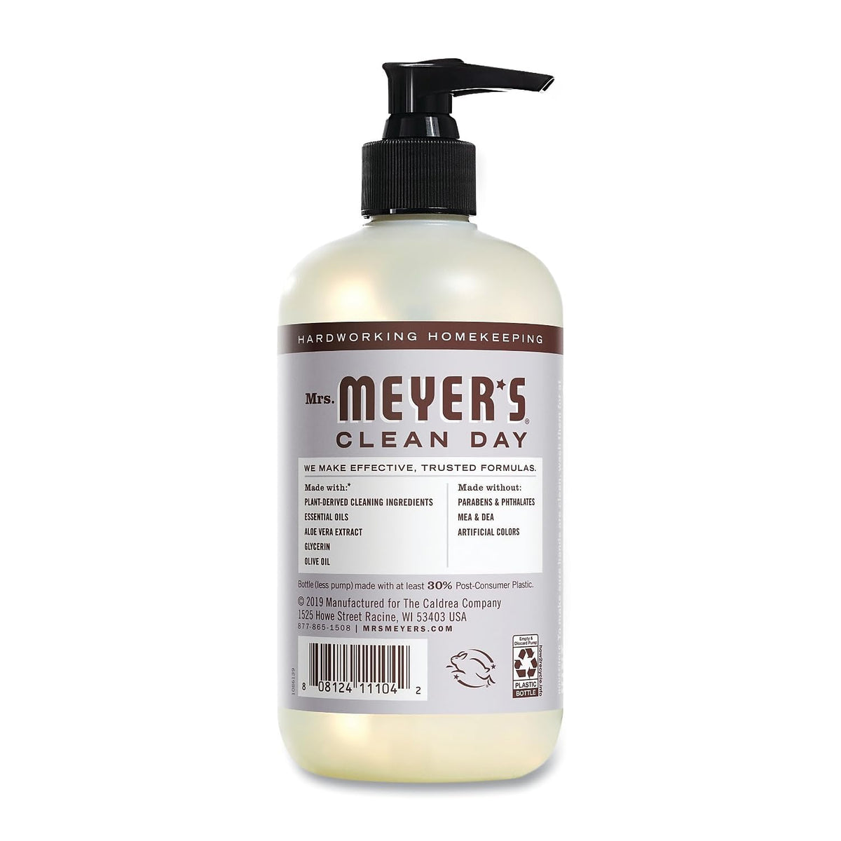 Mrs. MEYER'S lathered foam texture close-up showing gentle cleansing and moisturizing