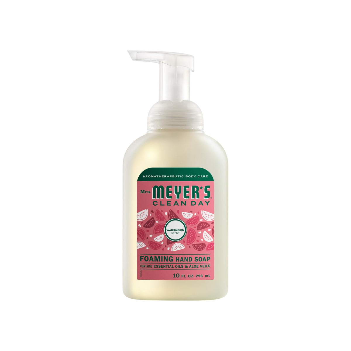 Mrs. Meyer's Lemon Verbena pump action showing easy foam dispensing for kitchen use