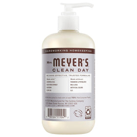 Mrs. MEYER'S lemon verbena pump action illustrating easy dispensing and freshness