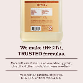 Mrs. Meyer's close-up foam texture demonstrating gentle lather and moisturizing benefit
