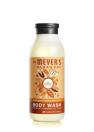 Mrs. MEYER'S oat blossom front bottle showing label and size benefit of clear information