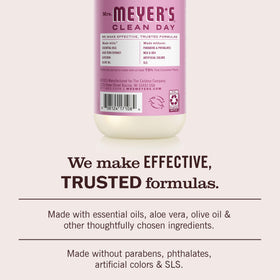 Three Mrs. MEYER'S bottles arranged to show the 3-pack value and consistent scent