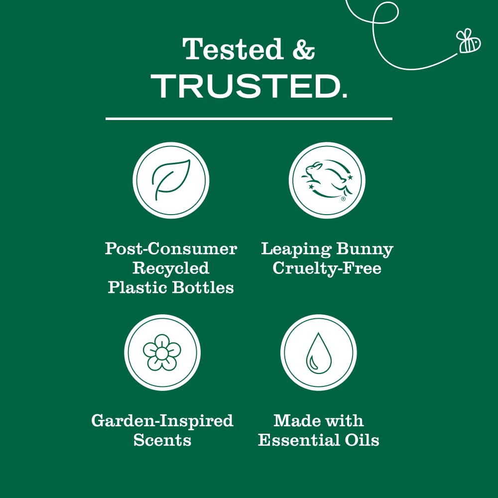 Mrs. MEYER'S label detail showing ingredient callouts and cruelty-free benefit