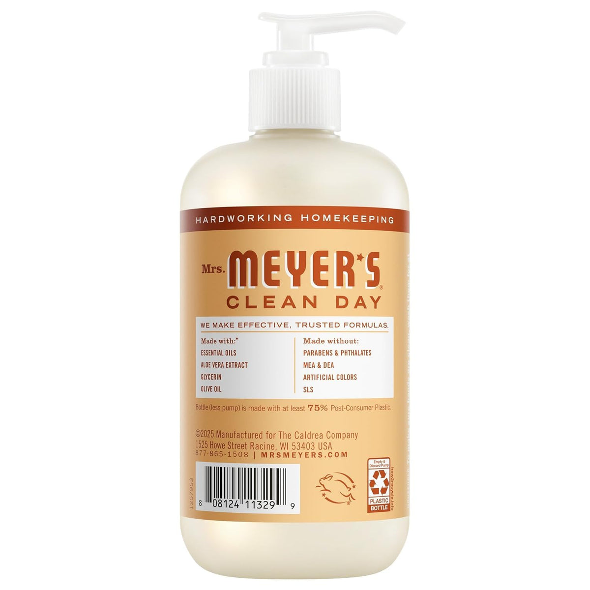 Mrs. MEYER'S Rainwater + Oat Blossom label close-up showing fresh fragrance benefit