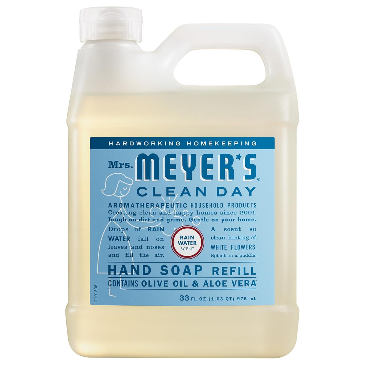 Mrs. MEYER'S refill pouch spout close-up for easy, no-spill pouring