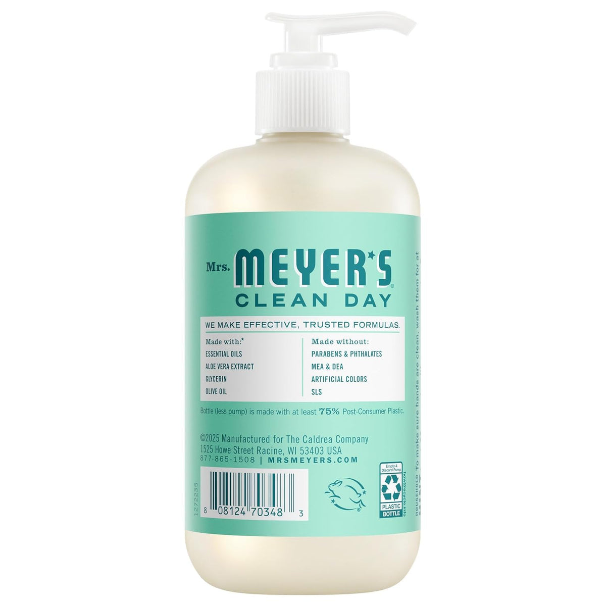 Mrs. MEYER'S Rose lather texture foam showing softening benefit on skin